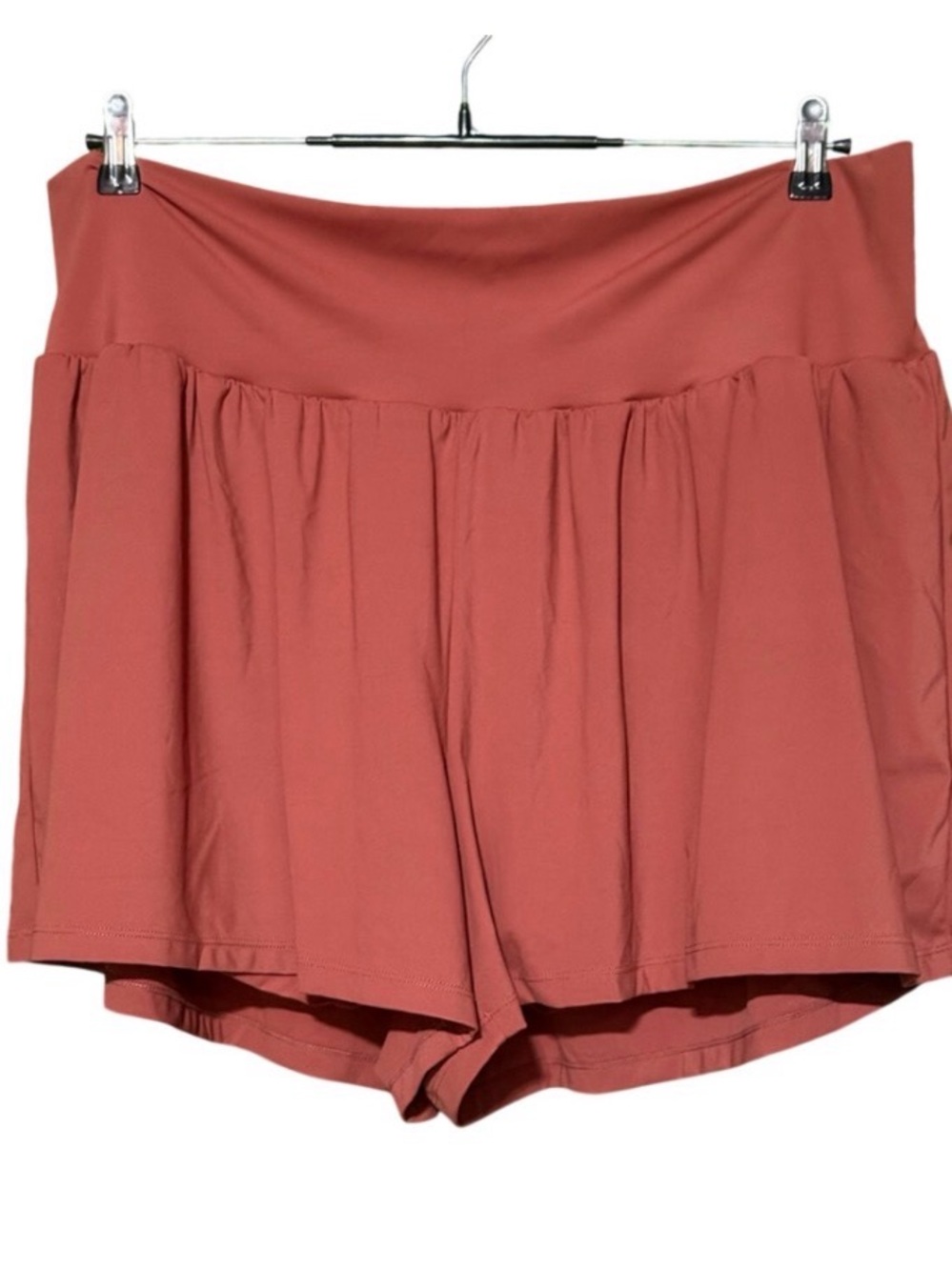 HALARA SoftlyZero Airy Super High Waisted 2-in-1 Yoga Shorts size 3X Long Rust